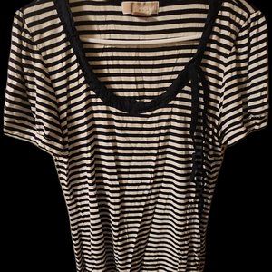 Michael Kors Navy & White Striped Shirt L
